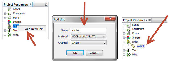Creating the new Modbus Slave link